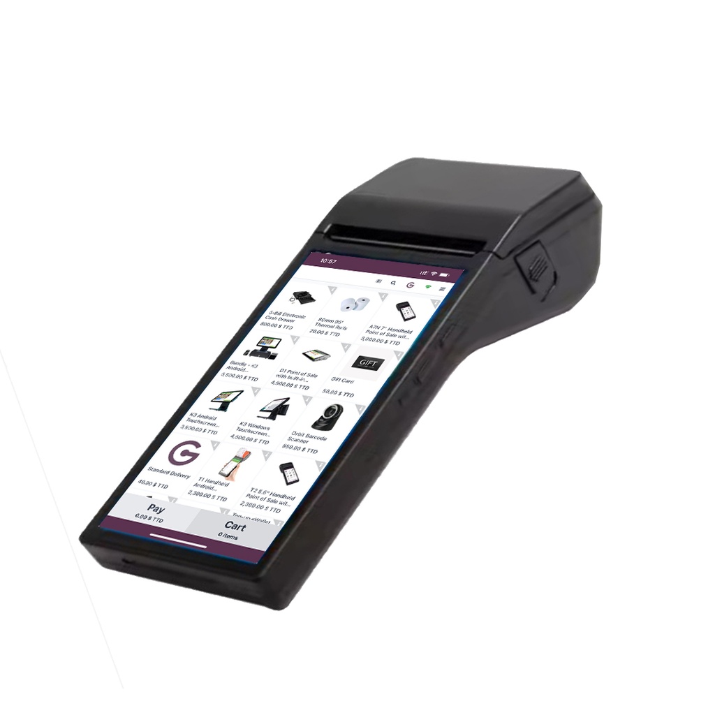 A7N 7" Handheld Point of Sale with built-in 80mm Thermal Printer